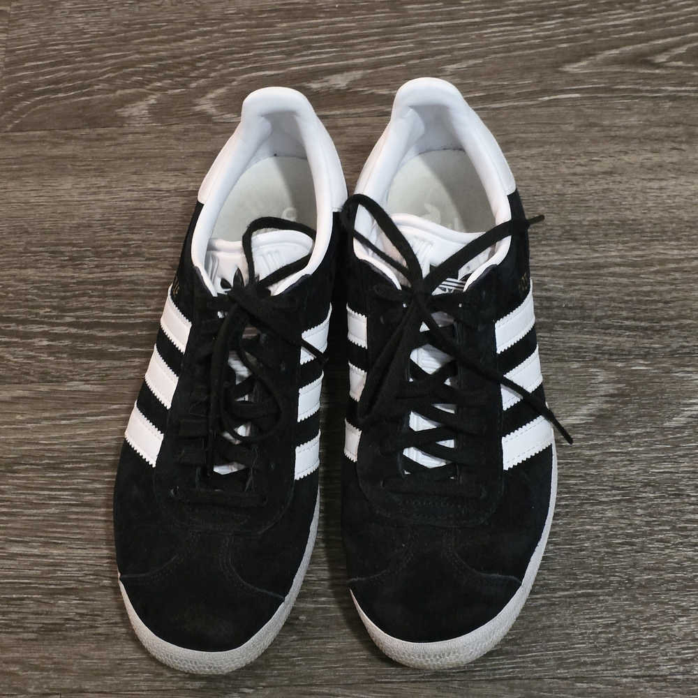 Adidas Gazelle Black and White Suede Sneakers